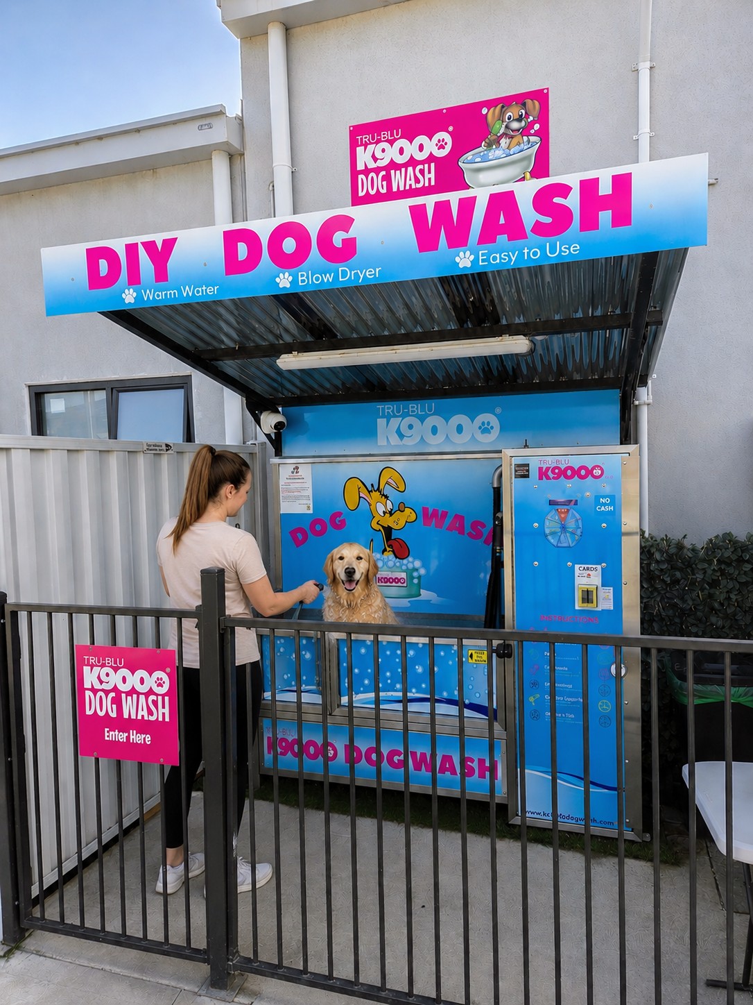 K9000 DIY Dog Wash at Soap Queens in Cranbourne North — open 24/7 with warm water, blow dryer and all soaps included